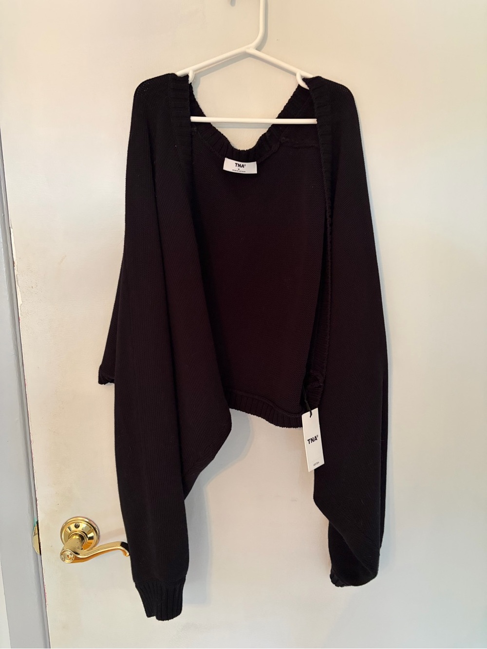 TNA Black Open-Front Gramercy Knit Cardigan Shrug size medium